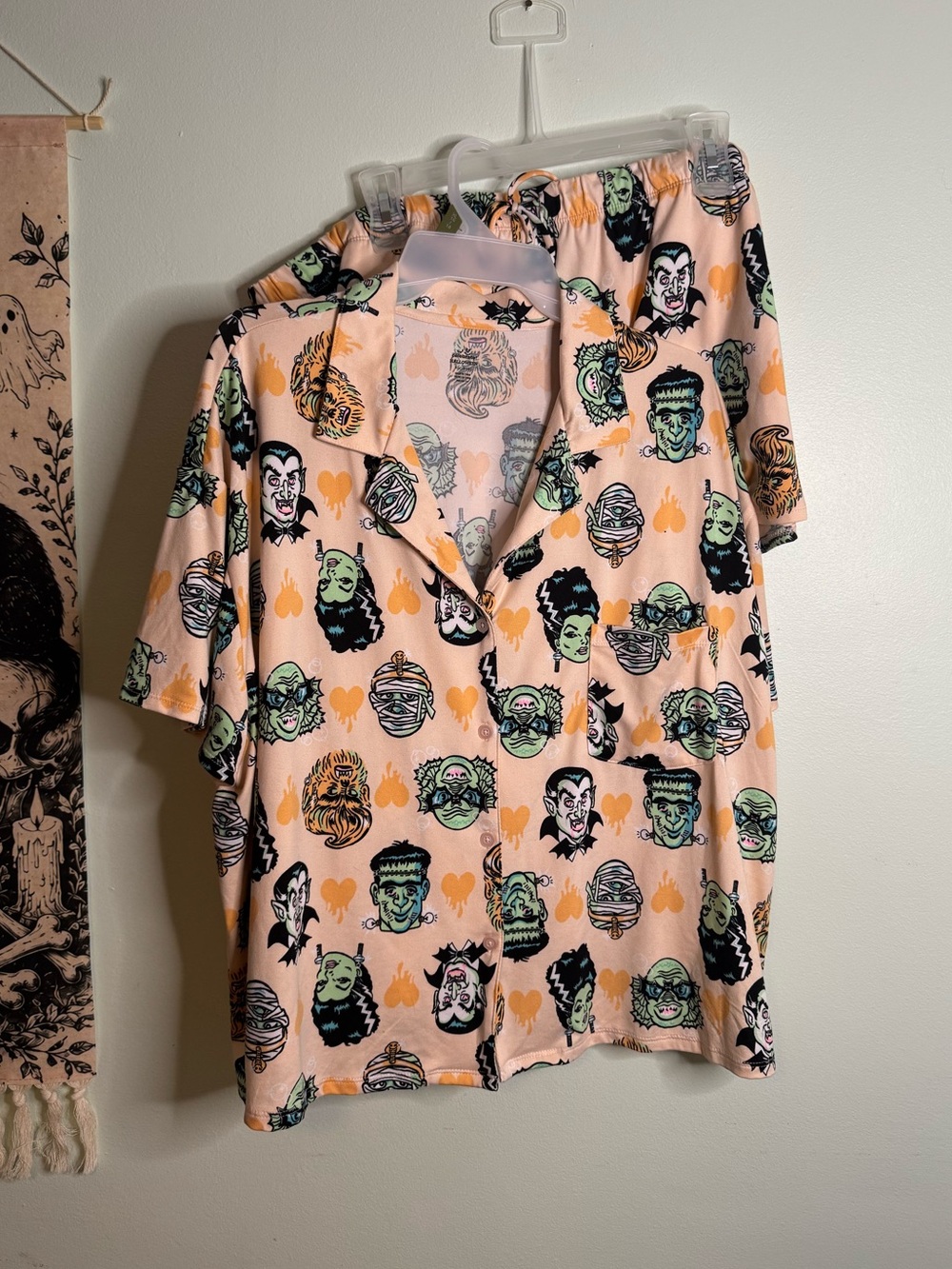 Halloween Monster Print Pajama Set (XL)